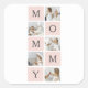 Modernes Collage Foto & Pastell Pink Mommy Geschen Quadratischer Aufkleber (Vorderseite)