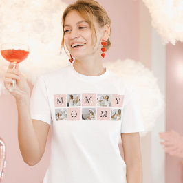 Modernes Collage Foto & Pastell Pink Mommy Geschen T-Shirt