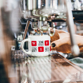 Modernes Collage Foto & Red-Geschenk für Liebhaber Espressotasse