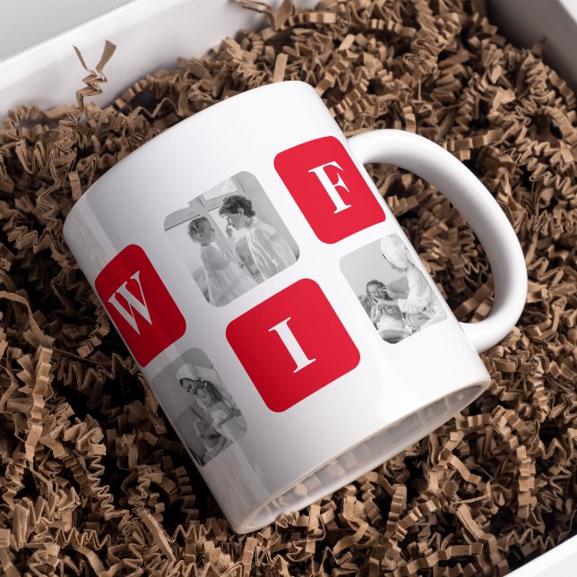 Modernes Collage Foto & Red-Geschenk für Liebhaber Tasse (Von Creator hochgeladen)