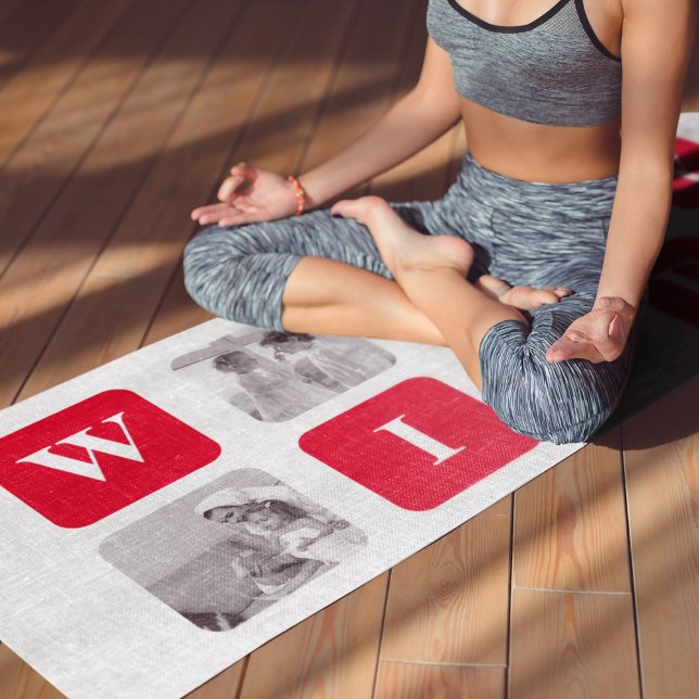 Modernes Collage Foto & Red-Geschenk für Liebhaber Yogamatte (Von Creator hochgeladen)