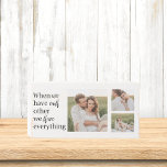 Modernes Collage Foto Romantisches Couquote-Gesche Holzkisten Schild<br><div class="desc">Modernes Collage Foto Romantisches Couquote-Geschenk</div>