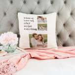 Modernes Collage Foto Romantisches Couquote-Gesche Kissen<br><div class="desc">Modernes Collage Foto Romantisches Couquote-Geschenk</div>
