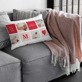 Modernes Collage Foto Rot & Rosa Beste Mama je Ges Lendenkissen