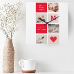 Modernes Collage Foto Rot & Rosa Beste Mama je Ges Quadratische Wanduhr<br><div class="desc">Modernes Collage Foto Rot & Rosa Beste Mama je Geschenk.Bestes Personalisiertes Geschenk für Mütter Tag,  Frauentag oder Mama Geburtstag. Überraschende Mama mit einem Geschenk,  das so Phantastisch ist wie sie.</div>