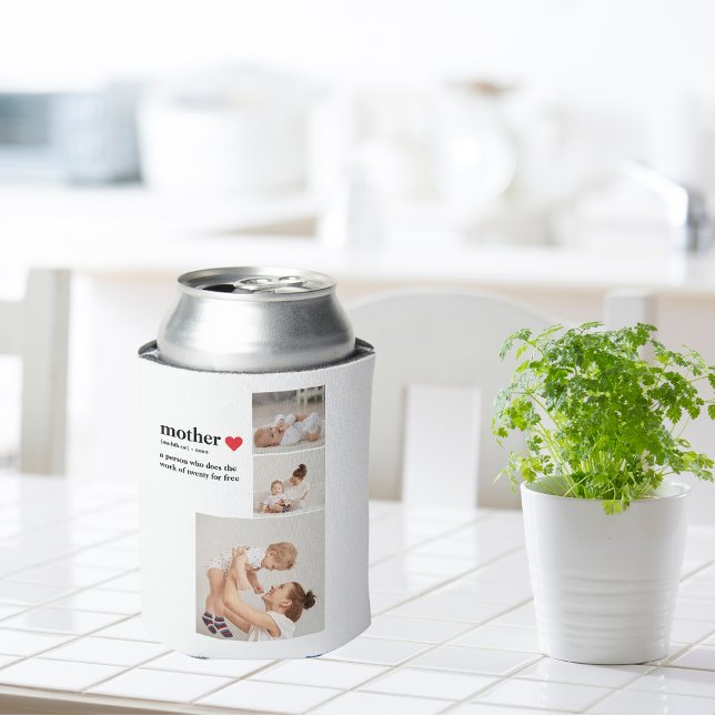Modernes Collage Foto & Text Red Heart Mother Gift Dosenkühler (Von Creator hochgeladen)