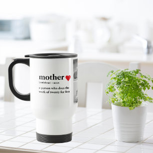 Modernes Collage Foto & Text Red Heart Mother Gift Reisebecher