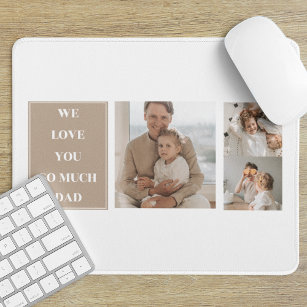 Modernes Collage Foto & We Liebe Vater Geschenke Mousepad