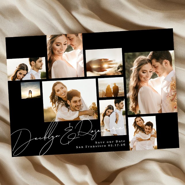Modernes Collage individualisierbarer QR-Code Mult Save The Date (Von Creator hochgeladen)