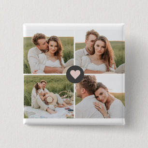 Modernes Collage Personalisiertes Familiengeschenk Button