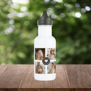Modernes Collage Personalisiertes Familiengeschenk Edelstahlflasche