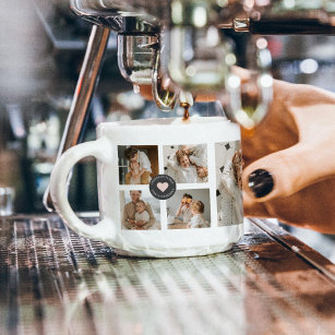 Modernes Collage Personalisiertes Familiengeschenk Espressotasse