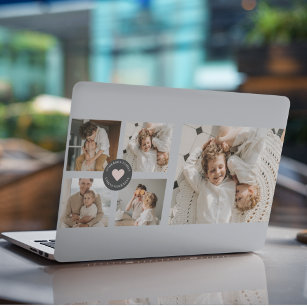 Modernes Collage Personalisiertes Familiengeschenk HP Laptop-Aufkleber