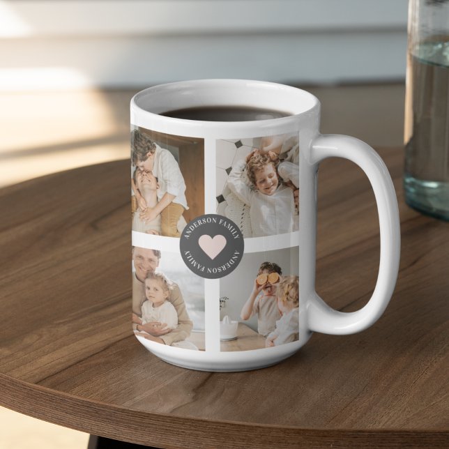 Modernes Collage Personalisiertes Familiengeschenk Kaffeetasse (Von Creator hochgeladen)