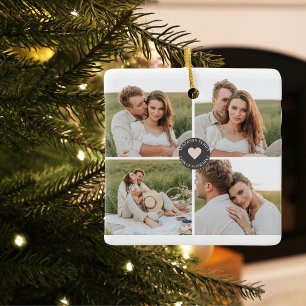 Modernes Collage Personalisiertes Familiengeschenk Keramikornament