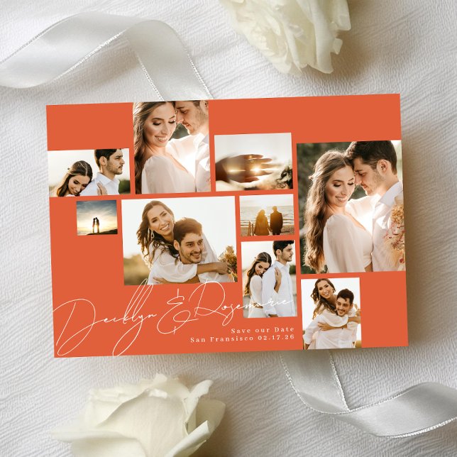 Modernes Collage Verona Sunset Multi Foto Save The Date (Von Creator hochgeladen)