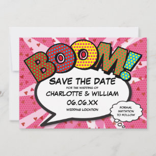 Modernes Comic- Buch BOOM Rosa Liebesherzen Save The Date