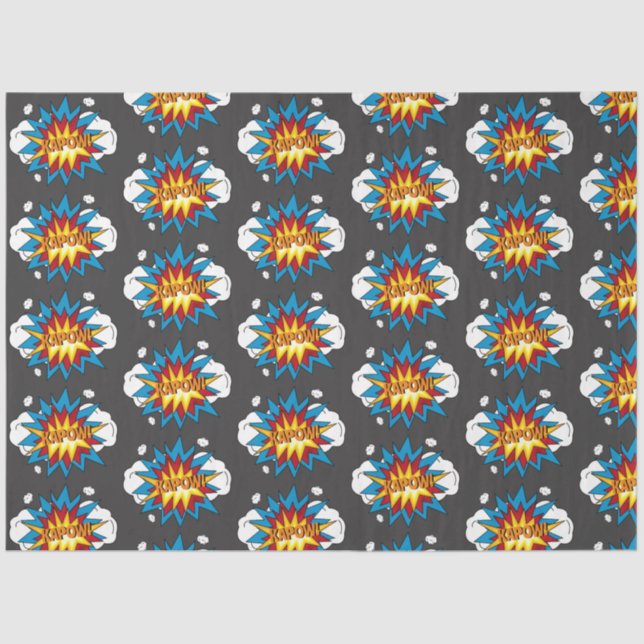 Modernes Comic Buch KAPOW Pop Kunst Seidenpapier (Vorderseite)