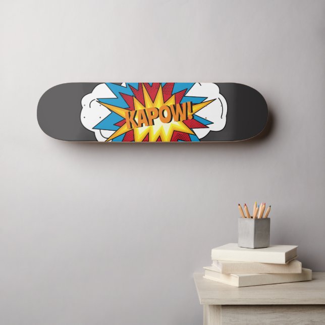 Modernes Comic Buch KAPOW Pop Kunst Skateboard (Wandkunst (Horz))