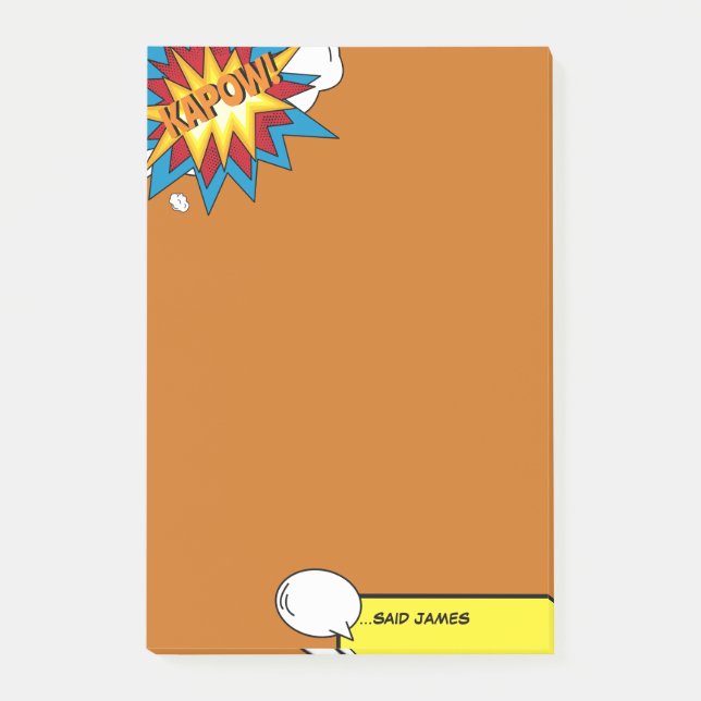 Modernes Comic Buch Pop Kunst Sprechblase Post-it Klebezettel (Vorderseite)