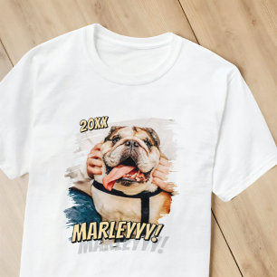 Modernes Comic Einfaches Cooles Grunge Custom Pet  T-Shirt