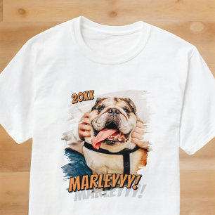 Modernes Comic Einfaches Cooles Grunge Custom Pet T-Shirt
