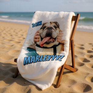 Modernes Comic Einfaches Grunge Custom Pet Foto Fleecedecke