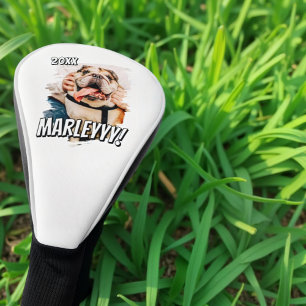 Modernes Comic Einfaches Grunge Custom Pet Foto Golf Headcover