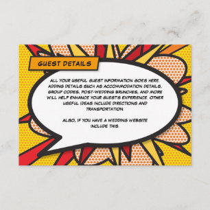 Modernes Comic für Hochzeitsaufenthalte Begleitkarte