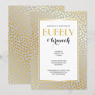 Modernes Confetti-Tupfen-Muster-Grau und Gold Einladung