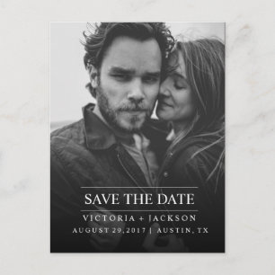 MODERNES COOL ELEGANTES FOTO SAVE THE DATE ANKÜNDIGUNGSPOSTKARTE
