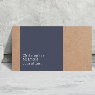 Modernes Cool Kraft Paper Blue Consultant Visitenkarte
