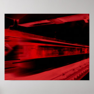 Modernes, cooles Bewegungskonzept in Rot und Schwa Poster