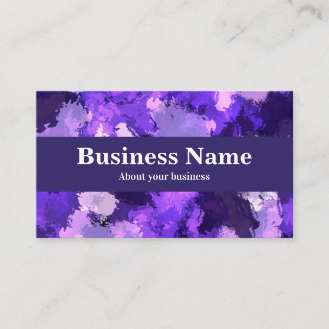 Modernes Cooles Blau, Lila und rosa Abstrakt Visitenkarte (Vorderseite)