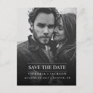 MODERNES COOLES ELEGANTES FOTO SAVE THE DATE ANKÜNDIGUNGSPOSTKARTE