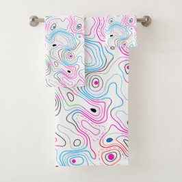 Modernes cooles Holzkornmuster Badhandtuch Set