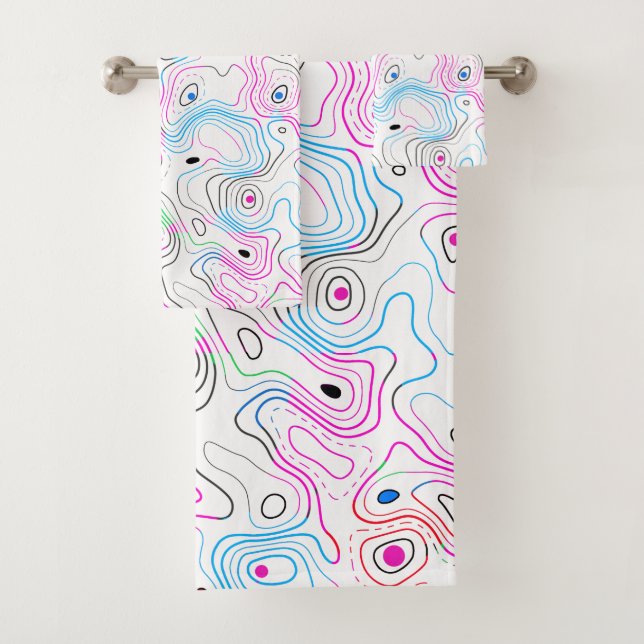 Modernes cooles Holzkornmuster Badhandtuch Set (Insitu)