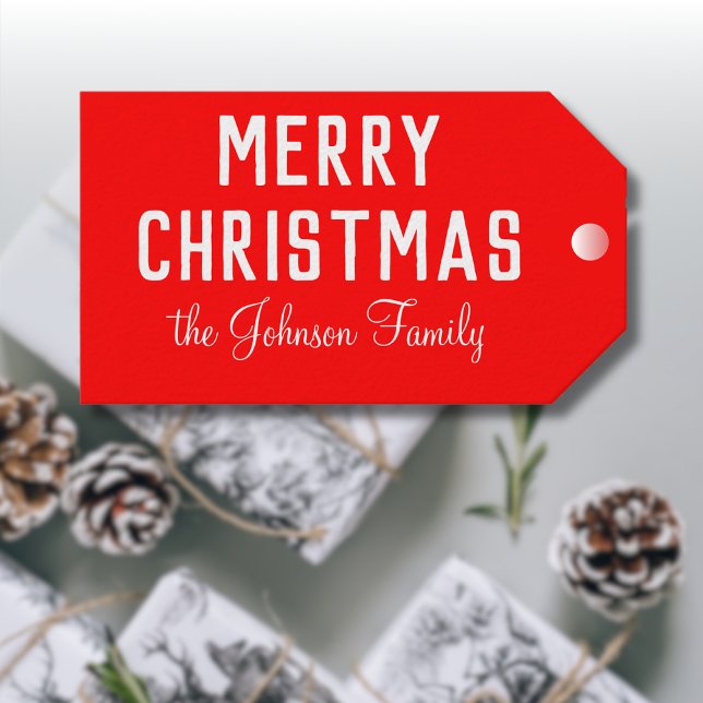 Modernes Cooles Klassisches Weihnachtsfest Geschenkanhänger (Von Creator hochgeladen)