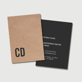 Modernes Cooles Kraft Paper Black Monogram Consult Visitenkarte