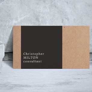 Modernes Cooles Kraft Paper Dark Gray Consultant Visitenkarte