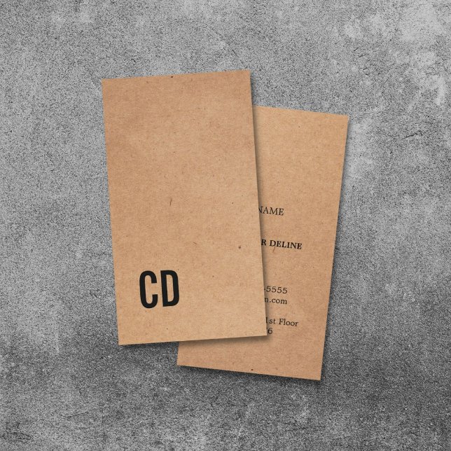 Modernes Cooles Kraftpapier (bedruckt) Schwarzes M Visitenkarte (Von Creator hochgeladen)