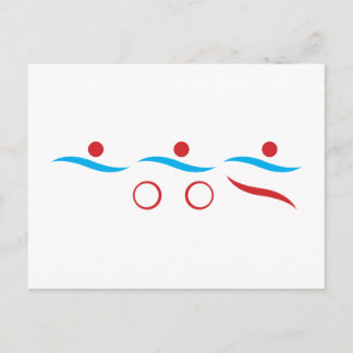 Modernes cooles Logo des Triathlon Postkarte