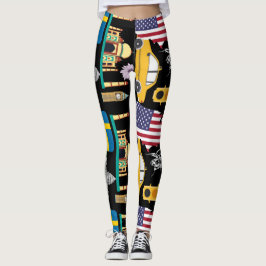 Modernes cooles Muster USA niedlich einzigartig st Leggings