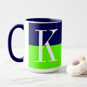 Modernes Cooles und stilvolles Zwei-Tone-Monogramm Tasse