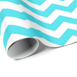 Modernes, cooles und trendiges Aqua Blue Zickzack Geschenkpapier