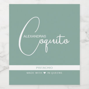 Modernes Coquito-Set für Lebensmittel und Getränke Weinetikett
