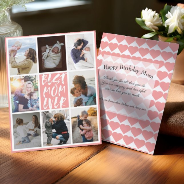 Modernes Coral 8 FotoCollage Beste Mama je (Von Creator hochgeladen)