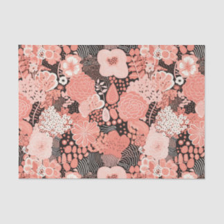 Modernes Coral Floral Gemustert Seidenpapier
