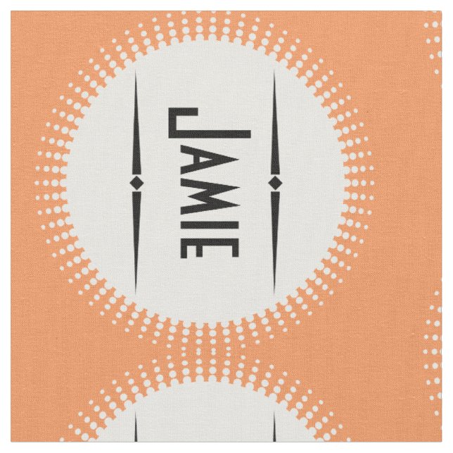 Modernes Coral Retro Personalisiertes Gewebe Stoff (Nahaufnahme)