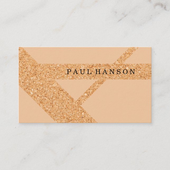 Modernes Cork Print Design Visitenkarte (Vorderseite)